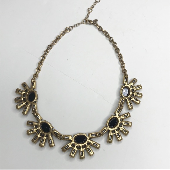 J. Crew Statement Necklace Black Smoked Crystals - Picture 3 of 8